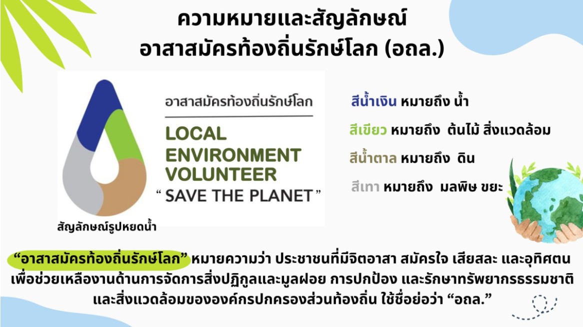 ความหมายและสัญลักษณ์ อาสาสมัครท้องถิ่นรักษ์โลก(อถล.)